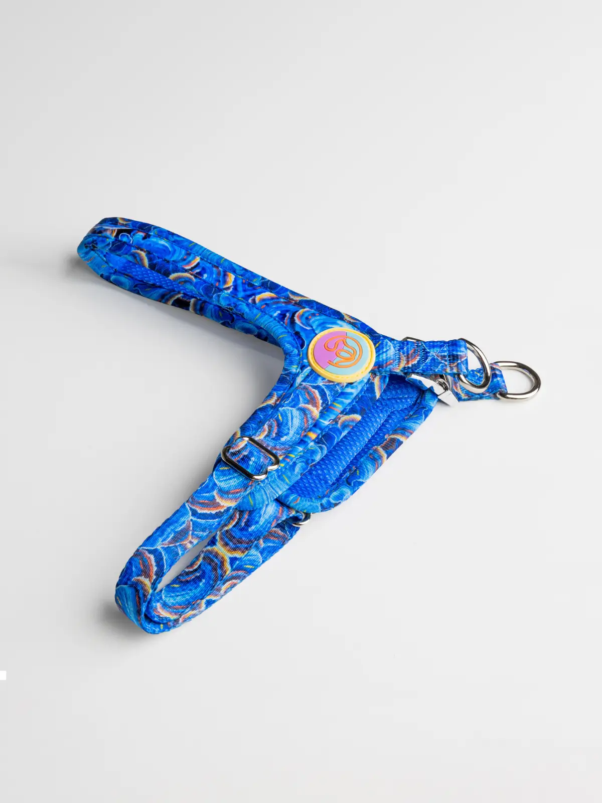 step-in-dog-harness-by-le-chouchou-paris Aqua Mystique step-in dog harness in deep blue ocean tones – Le ChouChou Paris